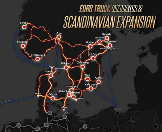 ETS 2: Морские пути в дополнении «Скандинавия»