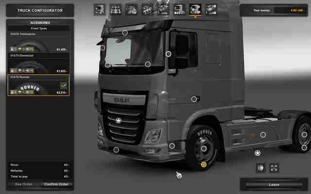 Euro Truck Simulator 2: расширенные свойства шин в обновлении 1.22